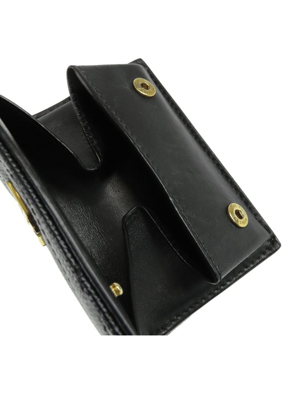 Saint Laurent Monogram Origami Tiny Wallet Black Gray Leather Cassandra Trifold - Picture 5 of 9